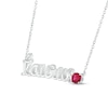 Thumbnail Image 2 of Lab-Created Ruby Zodiac Taurus Necklace 10K White Gold 18&quot;