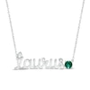 Thumbnail Image 0 of Lab-Created Emerald Zodiac Taurus Necklace 10K White Gold 18"