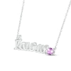 Thumbnail Image 2 of Amethyst Zodiac Taurus Necklace 10K White Gold 18"