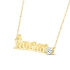 Thumbnail Image 1 of White Lab-Created Sapphire Zodiac Taurus Necklace 10K Yellow Gold 18"