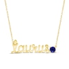Blue Lab-Created Sapphire Zodiac Taurus Necklace 10K Yellow Gold 18"