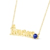 Thumbnail Image 2 of Blue Lab-Created Sapphire Zodiac Taurus Necklace 10K Yellow Gold 18&quot;