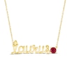Thumbnail Image 1 of Lab-Created Ruby Zodiac Taurus Necklace 10K Yellow Gold 18&quot;