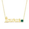 Thumbnail Image 1 of Lab-Created Emerald Zodiac Taurus Necklace 10K Yellow Gold 18&quot;