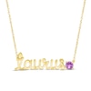 Thumbnail Image 1 of Amethyst Zodiac Taurus Necklace 10K Yellow Gold 18&quot;