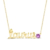 Thumbnail Image 0 of Amethyst Zodiac Taurus Necklace 10K Yellow Gold 18"