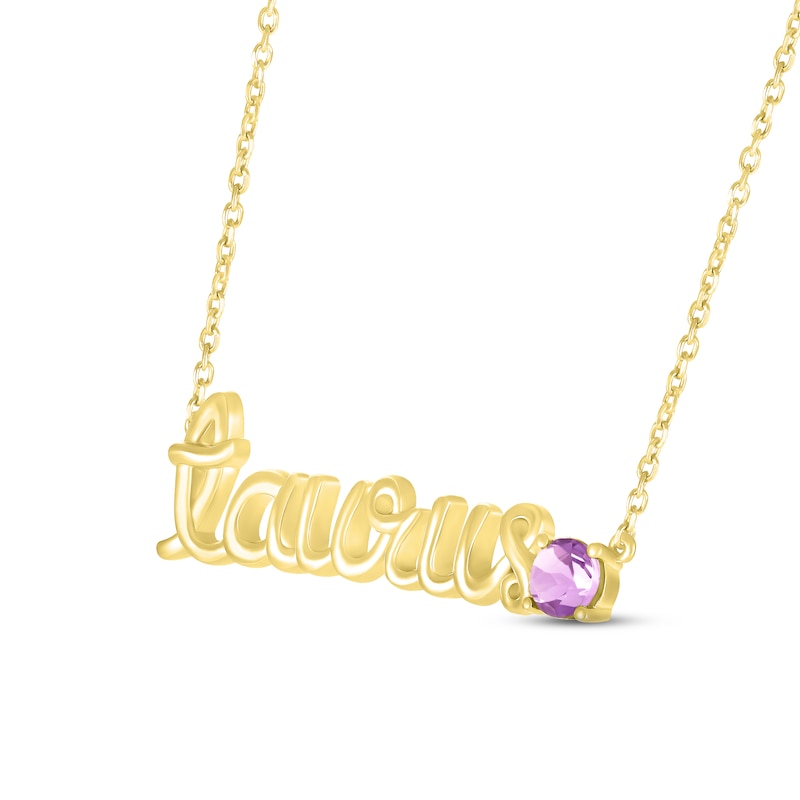Main Image 2 of Amethyst Zodiac Taurus Necklace 10K Yellow Gold 18&quot;