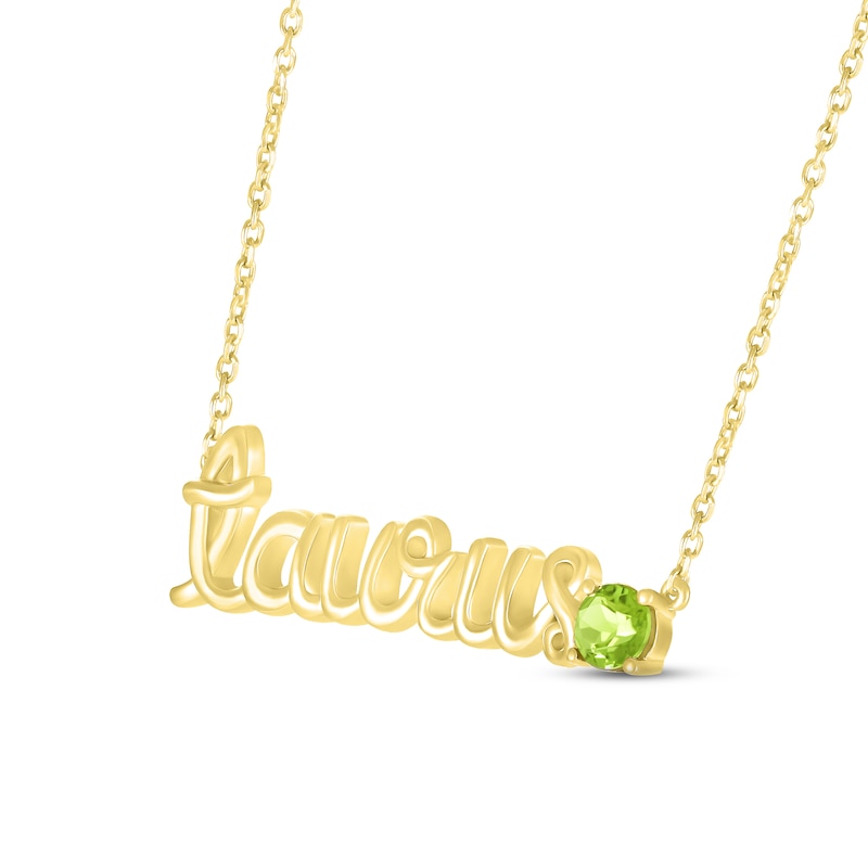 Main Image 2 of Peridot Zodiac Taurus Necklace 10K Yellow Gold 18&quot;