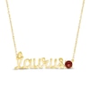 Thumbnail Image 1 of Garnet Zodiac Taurus Necklace 10K Yellow Gold 18&quot;
