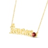 Thumbnail Image 2 of Garnet Zodiac Taurus Necklace 10K Yellow Gold 18&quot;