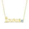 Thumbnail Image 0 of Aquamarine Zodiac Taurus Necklace 10K Yellow Gold 18"