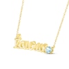 Aquamarine Zodiac Taurus Necklace 10K Yellow Gold 18"