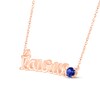 Thumbnail Image 2 of Blue Lab-Created Sapphire Zodiac Taurus Necklace 10K Rose Gold 18&quot;