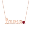 Thumbnail Image 1 of Lab-Created Ruby Zodiac Taurus Necklace 10K Rose Gold 18&quot;