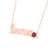 Thumbnail Image 1 of Lab-Created Ruby Zodiac Taurus Necklace 10K Rose Gold 18"