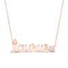 Thumbnail Image 1 of Lab-Created Opal Zodiac Taurus Necklace 10K Rose Gold 18