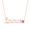 Thumbnail Image 1 of Amethyst Zodiac Taurus Necklace 10K Rose Gold 18