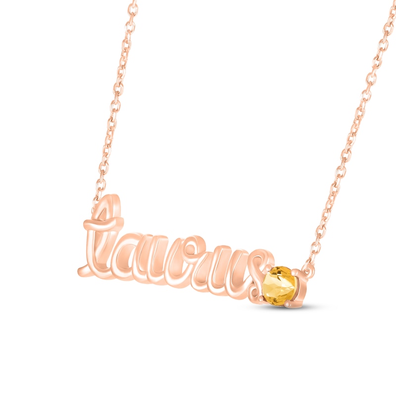 Main Image 2 of Citrine Zodiac Taurus Necklace 10K Rose Gold 18