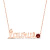 Thumbnail Image 1 of Garnet Zodiac Taurus Necklace 10K Rose Gold 18