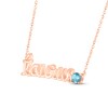 Thumbnail Image 2 of Swiss Blue Topaz Zodiac Taurus Necklace 10K Rose Gold 18