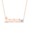 Thumbnail Image 1 of Aquamarine Zodiac Taurus Necklace 10K Rose Gold 18