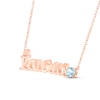 Thumbnail Image 2 of Aquamarine Zodiac Taurus Necklace 10K Rose Gold 18