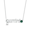 Thumbnail Image 1 of Lab-Created Emerald Zodiac Gemini Necklace Sterling Silver 18&quot;