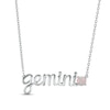 Thumbnail Image 1 of Lab-Created Opal Zodiac Gemini Necklace Sterling Silver 18&quot;