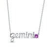 Thumbnail Image 0 of Amethyst Zodiac Gemini Necklace Sterling Silver 18"