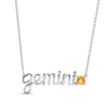 Thumbnail Image 1 of Citrine Zodiac Gemini Necklace Sterling Silver 18&quot;