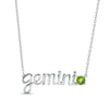Thumbnail Image 1 of Peridot Zodiac Gemini Necklace Sterling Silver 18&quot;