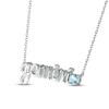 Thumbnail Image 1 of Aquamarine Zodiac Gemini Necklace Sterling Silver 18"