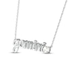 Thumbnail Image 1 of White Lab-Created Sapphire Zodiac Gemini Necklace 10K White Gold 18"