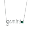 Thumbnail Image 0 of Lab-Created Emerald Zodiac Gemini Necklace 10K White Gold 18"