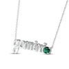 Thumbnail Image 1 of Lab-Created Emerald Zodiac Gemini Necklace 10K White Gold 18"