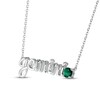 Thumbnail Image 1 of Lab-Created Emerald Zodiac Gemini Necklace 10K White Gold 18"