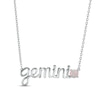 Thumbnail Image 1 of Lab-Created Opal Zodiac Gemini Necklace 10K White Gold 18&quot;