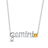 Thumbnail Image 1 of Citrine Zodiac Gemini Necklace 10K White Gold 18&quot;