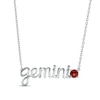 Thumbnail Image 1 of Garnet Zodiac Gemini Necklace 10K White Gold 18&quot;