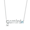 Thumbnail Image 0 of Aquamarine Zodiac Gemini Necklace 10K White Gold 18"