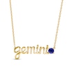 Thumbnail Image 1 of Blue Lab-Created Sapphire Zodiac Gemini Necklace 10K Yellow Gold 18&quot;