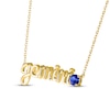 Thumbnail Image 2 of Blue Lab-Created Sapphire Zodiac Gemini Necklace 10K Yellow Gold 18&quot;
