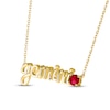 Thumbnail Image 2 of Lab-Created Ruby Zodiac Gemini Necklace 10K Yellow Gold 18&quot;