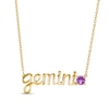 Thumbnail Image 1 of Amethyst Zodiac Gemini Necklace 10K Yellow Gold 18&quot;