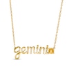 Citrine Zodiac Gemini Necklace 10K Yellow Gold 18"