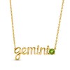 Thumbnail Image 1 of Peridot Zodiac Gemini Necklace 10K Yellow Gold 18"
