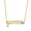 Thumbnail Image 1 of Swiss Blue Topaz Zodiac Gemini Necklace 10K Yellow Gold 18&quot;