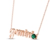 Thumbnail Image 2 of Lab-Created Emerald Zodiac Gemini Necklace 10K Rose Gold 18"
