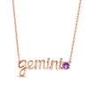 Thumbnail Image 0 of Amethyst Zodiac Gemini Necklace 10K Rose Gold 18"