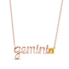 Thumbnail Image 1 of Citrine Zodiac Gemini Necklace 10K Rose Gold 18&quot;